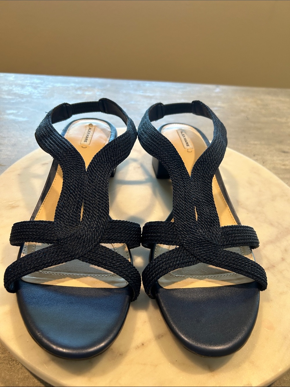 Alex Marie blue navy Woven Slingback Sandals Size 11 - Picture 9 of 10